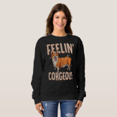 Sweatshirt Corgi Feelin' Corgeous Cute Corgi race de Chien (Devant entier)