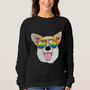 Sweatshirt Corgi Gay Pride Flag Sunglasses Lgbt Dog Puppy