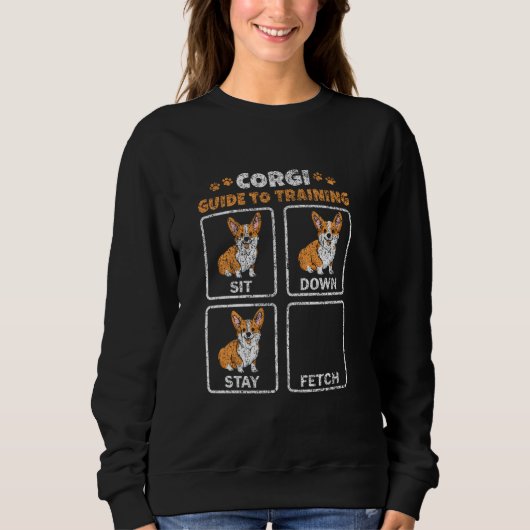 Sweatshirt Corgi Guide De L'Entraînement Assieds Dessus Regar (Devant)