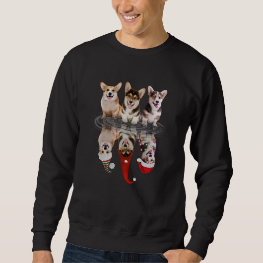 Sweatshirt corgi joyeux noël drôle déguisement chien (Devant)
