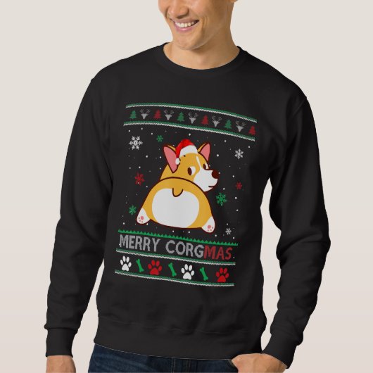 Sweatshirt Corgi laide de Noël Joyeux Corgmas Corgi (Devant)