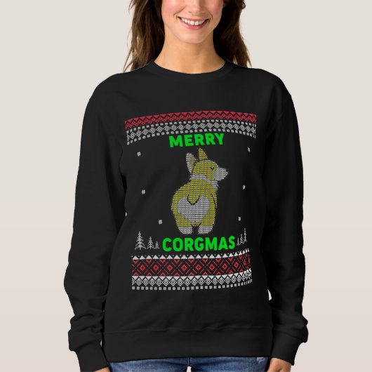 Sweatshirt Corgi Noël Joyeux Corgmas Corgi (Devant)