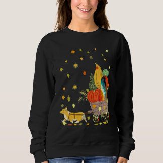 Sweatshirt Corgi Pumpkin Tie Dye Dog  Fall Leaves Thanksgivin