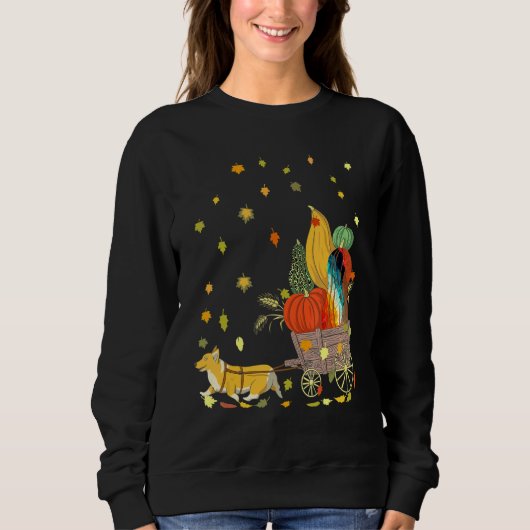 Sweatshirt Corgi Pumpkin Tie Dye Dog  Fall Leaves Thanksgivin (Devant)
