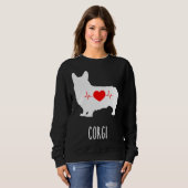 Sweatshirt Corgi race Chien Top Maman Spectacles (Devant entier)