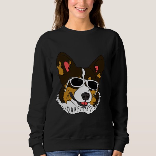 Sweatshirt Corgi Rockin Shades (Devant)