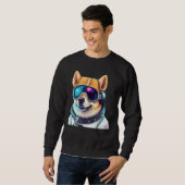 Sweatshirt Corgi Takes on Space Astronaut Dog in Futuristic S (Devant entier)