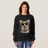 Sweatshirt Corgi tees Corgi dog wearing sunglasses (Devant entier)