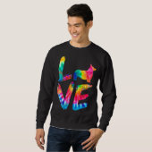 Sweatshirt Corgi Tie Dye Love Chien Maman Papa (Devant entier)