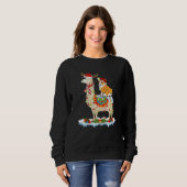 Sweatshirt Corgi Xmas Éclairage Père Noël Corgi équitation Ll (Devant entier)