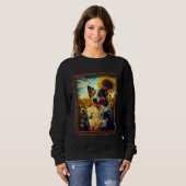 Sweatshirt Corman Shepherd Painting Sunflower Flower Mom Wome (Devant entier)