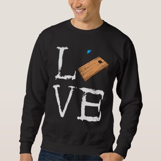 Sweatshirt Cornhole Bean Bag Love Jeu Équipe (Devant)