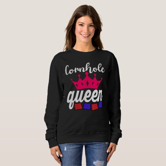 Sweatshirt Cornhole Queen Corn Hole (Devant entier)