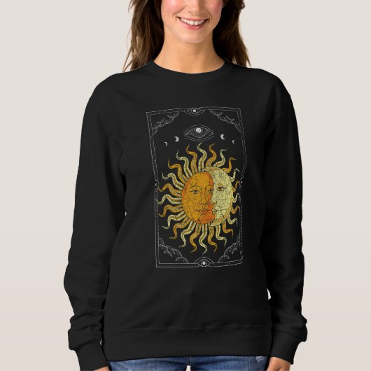 Sweatshirt Corps Céleste Boho Soleil Lune Astronomie Univers (Devant)