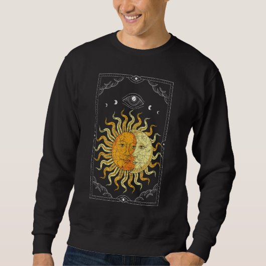 Sweatshirt Corps Céleste Boho Soleil Lune Astronomie Univers (Devant)