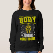 Sweatshirt Corps en construction Bodybuilding Poids (Devant)