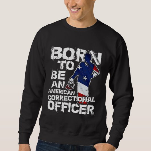Sweatshirt Correctional Officer Distressed American USA Flag (Devant)