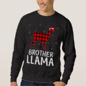 Sweatshirt Correspondance Buffalo Plaid Frère Llama Christmas (Devant)