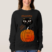 Sweatshirt Correspondance Éffrayante Trace ou Treat Cute Chat (Devant)