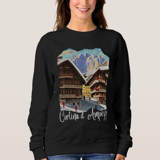 Sweatshirt Cortina d'Ampezzo Dolomiti Painting Cortina d'Ampe (Devant)