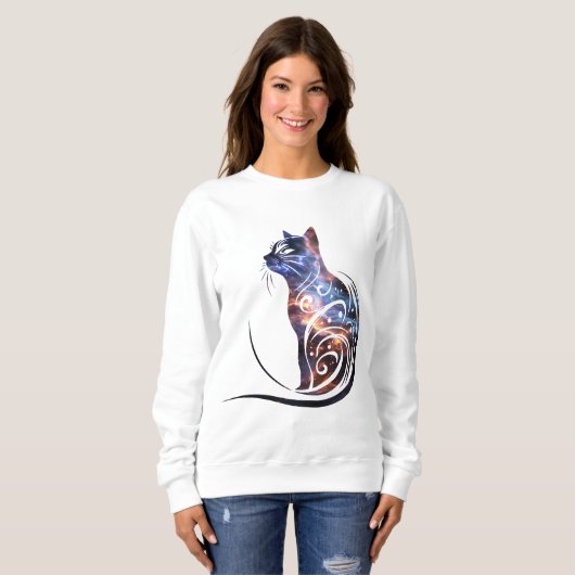 Sweatshirt Cosmic Cat (Devant entier)