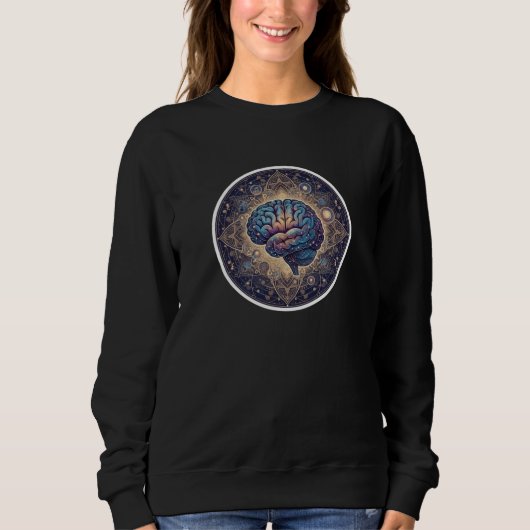 Sweatshirt Cosmic Mind Mandala – Abstract Brain Art (Devant)