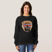 Sweatshirt Costa Rica Flag Chow Chow Dog Tico Pocket (Devant entier)