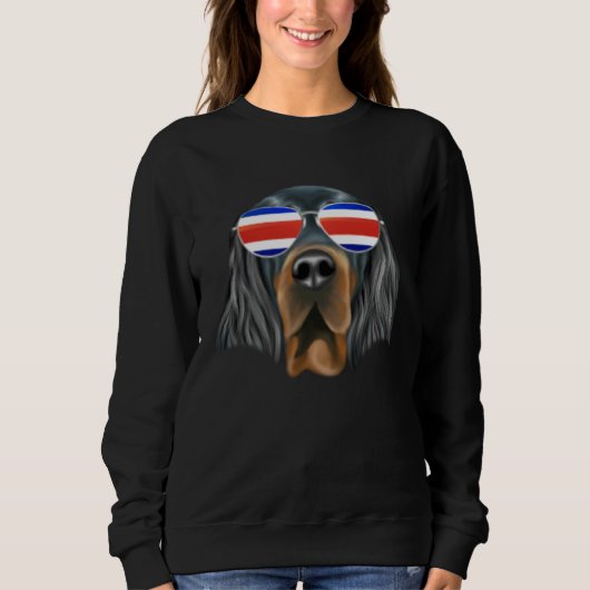 Sweatshirt Costa Rica Flag Gordon Setter Dog Tico Pocket (Devant)