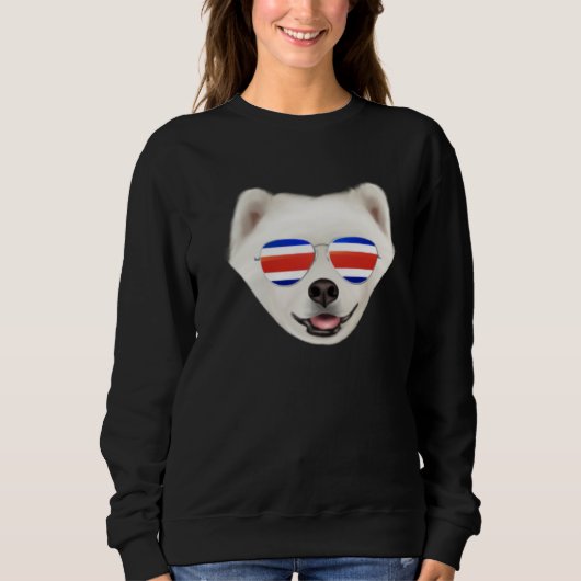 Sweatshirt Costa Rica Flag Samoyed Dog Tico Pocket (Devant)