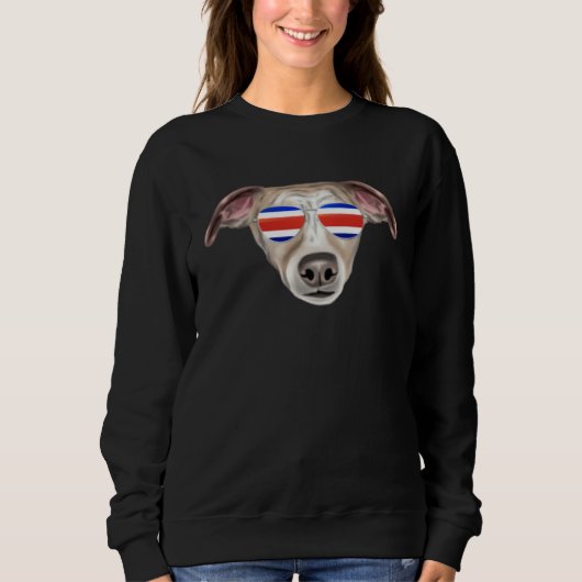 Sweatshirt Costa Rica Flag Whippet Dog Tico Pocket (Devant)