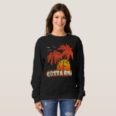 Sweatshirt Costa Rica Summer Palm Trees 80s Beach Sunset (Devant entier)