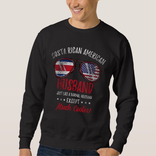 Sweatshirt Costa Rican American Husband Vintage (Devant)