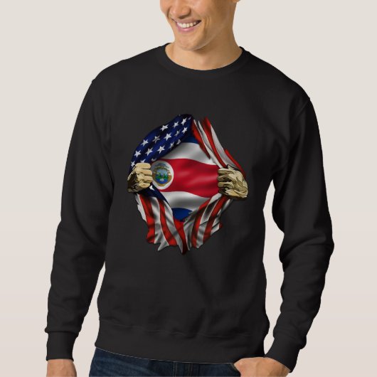 Sweatshirt Costa Rican Blood Inside Me Costa Rica Flag (Devant)