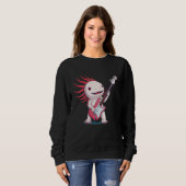 Sweatshirt Costume Axolotl Rocking avec guitare électrique (Devant entier)