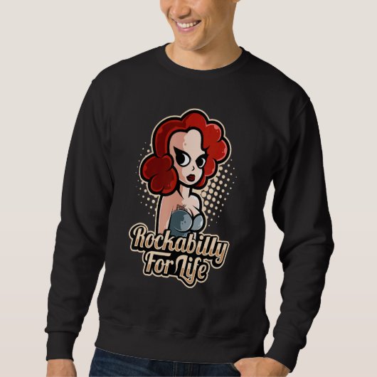 Sweatshirt Costume De Chalet De Choc Rockabilly Pour La Vie P (Devant)