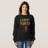 Sweatshirt Costume de chasseur de zombies épouvantable Hallow (Devant entier)