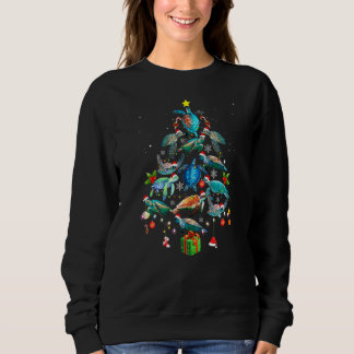 Sweatshirt Costume de Noël de l'arbre de Noël de la tortue de