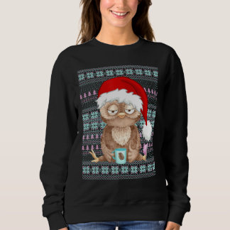 Sweatshirt Costume de Noël moche Père Noël Chouette de Noël C