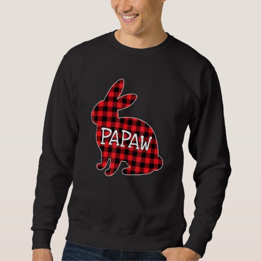 Sweatshirt Costume de Pâques Lapin Rouge Plaid Graphic Papaw  (Devant)