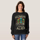 Sweatshirt Costume d'Halloween drôle C'est mon costume humain (Devant entier)