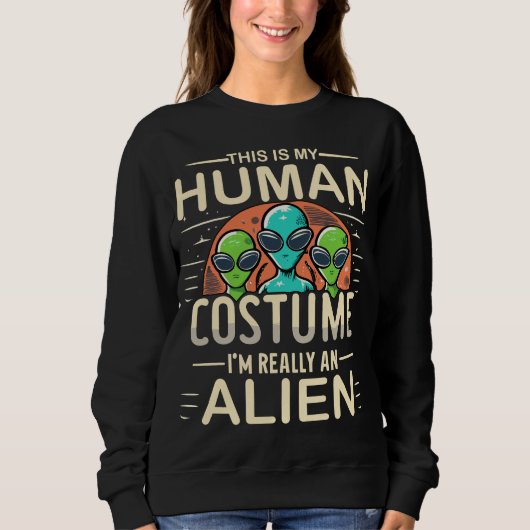 Sweatshirt Costume d'Halloween drôle C'est mon costume humain (Devant)