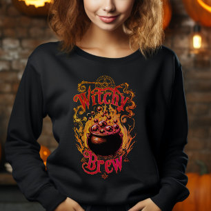 Sweatshirt Costume d'Halloween femme vintage noire orange sor
