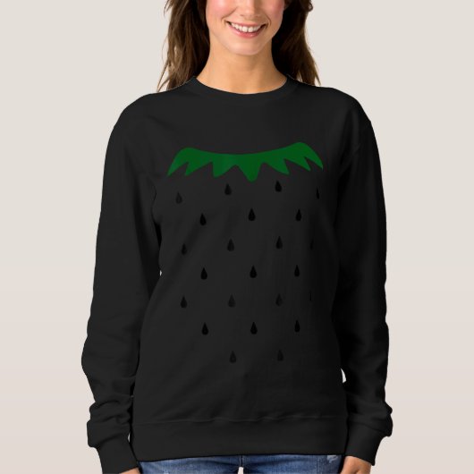 Sweatshirt Costume d'Halloween fraise Graines noires simples  (Devant)