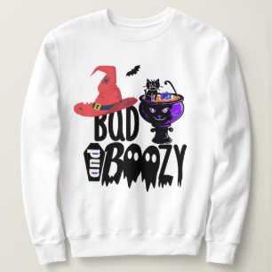 Sweatshirt Costume d'Halloween Tee, sorcière mauvais et chat