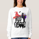 Sweatshirt Costume d'Halloween Tee, sorcière mauvais et chat  (Devant)