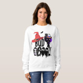 Sweatshirt Costume d'Halloween Tee, sorcière mauvais et chat  (Devant entier)