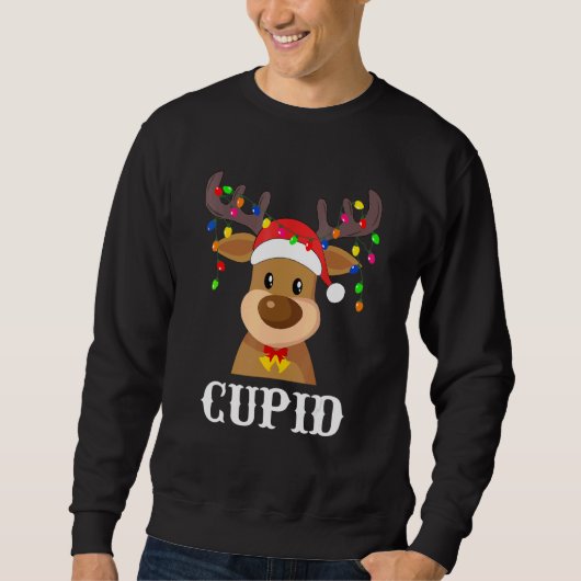 Sweatshirt Costume du groupe père Noël Reindeer Cupid Xmas (Devant)