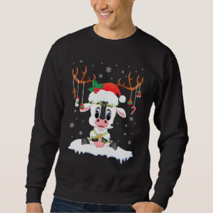 Sweatshirt Costume Père Noël Noel Reindeer De Vache Danse Sur