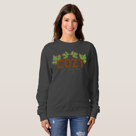 Sweatshirt Cosy saison automne design automne (Devant entier)
