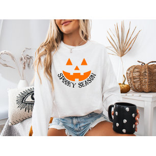 Sweatshirt Cosy saison Éffrayante Citrouille Face Halloween